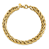14k Yellow Gold Men's Fancy Wheat Link Bracelet 8.5in