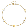 14k Two-tone Gold Polished Butterfly Anklet