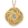 14k Two-tone Gold Italian Diamond-cut Love Knot Necklace