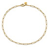 14k Yellow Gold Paperclip Anklet 10in