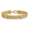 14k Yellow Gold Italian Bar and Strand Bracelet 7.5in