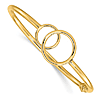 14k Yellow Gold Interlocking Circles Bangle Bracelet