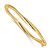 14k Yellow Gold Italian Hinged Twisted Bangle Bracelet