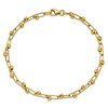 14k Yellow Gold Diamond-cut Bead and Paper Clip Link Bracelet 7in