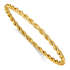 14k Yellow Gold Twist Bangle Bracelet with Polished Finish