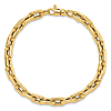 14k Yellow Gold Long Cable Link Bracelet 7.5in 