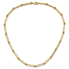 14k Yellow Gold Paper Clip and Circle Link Necklace