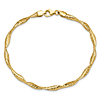 14k Yellow Gold Slender Twisted Stretch Bracelet 7.5in