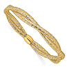 14K Two-tone Gold Two Strand Twist Stretch Bracelet