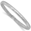 14k White Gold 7in Slip-on Domed Mesh Bangle Bracelet 4.5mm Wide