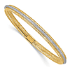 14k Two-tone Gold Stretch Mesh Bracelet With Polished Finish