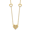 14k Yellow Gold Filigree and Open Heart Station Necklace 17in