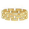 14k Yellow Gold Polished Wide Rectangular Link Bracelet 7.5in
