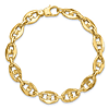 14k Yellow Gold Pointed Mariner Link Bracelet 7.5in