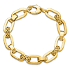 14k Yellow Gold Polished and Textured Fancy Bold Link Bracelet 7.5in