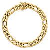 14k Yellow Gold Men's Figaro Link Bracelet 8.5in