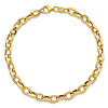 14k Yellow Gold Oval Link Bracelet Polished and Textured Finish 7.25in