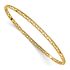 14k Yellow Gold Textured Cut-out Slip-on Bangle Bracelet 7.5in