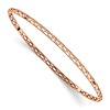 14k Rose Gold Textured Cut-out Slip-on Bangle Bracelet 7.5in