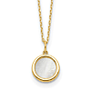 14k Yellow Gold Mother of Pearl Circle Necklace