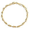 14k Yellow Gold Slender Twisted Link Bracelet 7.5in