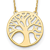 14k Yellow Gold Tree of Life Necklace 17in