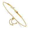 14k Yellow Gold Three Offset Bars Adjustable Bracelet
