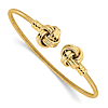 14k Yellow Gold Textured Love Knots Cuff Bracelet