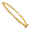 14k Yellow Gold Slender Hinged Bangle Bracelet With Textured Finish 8in