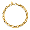 14k Yellow Gold Men's Rounded Box Link Bracelet 8in