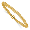 14k Yellow Gold Mesh Rope Twist Stretch Bracelet