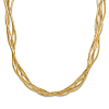 14k Yellow Gold Mesh Diamond-cut Four Strand Necklace