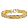 14k Yellow Gold 7.5in Diamond-cut Woven Bracelet 9.5mm Thick