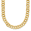 14k Yellow Gold 17in Polished and Satin Circle Link Necklace 8.4mm Thick