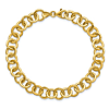 14k Yellow Gold Polished and Satin Circle Link Bracelet 7.5in