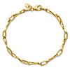 14k Yellow Gold Italian Oval and Twisted Link Bracelet 7.5in