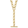 14k Yellow Gold T Bar Choker Necklace with Flat Oval Cable Links
