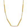 14k Yellow Gold Long Bar Six Station Necklace