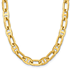 14k Yellow Gold 17in Cable and Mariner Link Necklace 5.3mm Thick