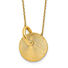 14k Yellow Gold Interlocking Textured Disc and Hoop Necklace
