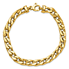 14k Yellow Gold Men's Long Curb Link Bracelet 8.5in