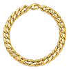14k Yellow Gold Men's Fancy Beveled Curb Bracelet 8.5in