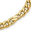 14k Yellow Gold 7.5in Modern Figaro Link Bracelet 4.5mm Wide