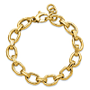 14k Yellow Gold Single and Double Oval Link Bracelet 7.25in