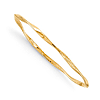 14kt Yellow Gold 2.75mm Italian Slip-on Twisted Textured Bangle 8in