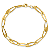 14k Yellow Gold Slender Tapered Link Bracelet 7in