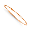 14kt Rose Gold 2.75mm Italian Slip-on Twisted Bangle Bracelet 8in