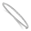 14k White Gold Twisted Hinged Bangle Bracelet 3mm Wide