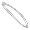 14k White Gold 7in Twisted Tapered Bangle Bracelet 4mm Wide