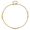 14k Yellow Gold Tapered Open Oval Charm Anklet